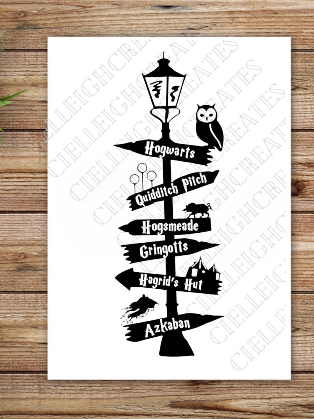 Hogwarts Direction Sign Post Decal Sticker Handcrafted